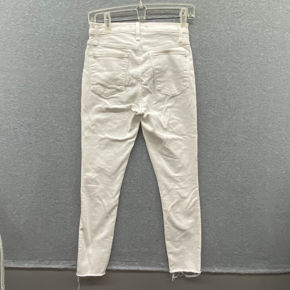 Madewell 9” High Rise Skinny Crop Jeans White Distressed Raw Hem Size 26 - Picture 9 of 14